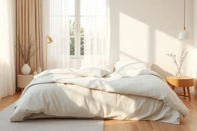 Quarto moderno e limpo com atmosfera protegida contra ácaros, fungos e alérgenos em render 3D.