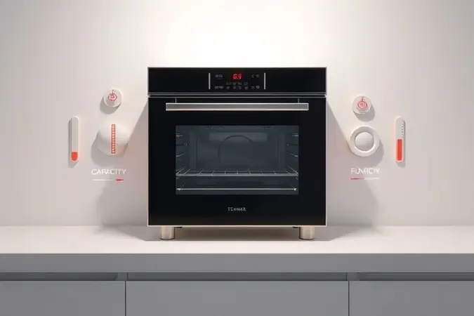 Render 3D de forno elétrico de bancada moderno e sem marca com porta aberta e interior espaçoso