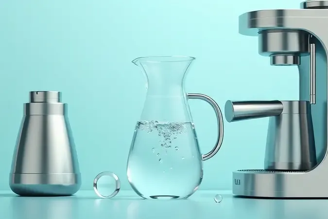 Representação 3D elegante do processo de manutenção e limpeza de cafeteira expresso.