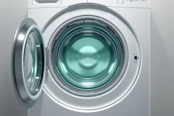 Tambor limpo de lavadora em render 3D conceitual para conservação e manutenção