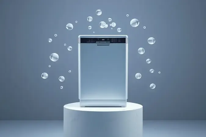 Ilustração 3D conceitual de economia de água e energia em eletrodomésticos modernos.