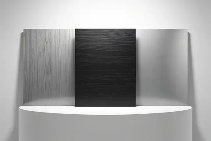 Comparativo de texturas e acabamentos de inox tradicional black inox e inox look.