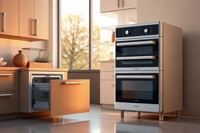 Comparação 3D entre modelo tradicional de cesto e modelo oven de fritadeira elétrica moderna.