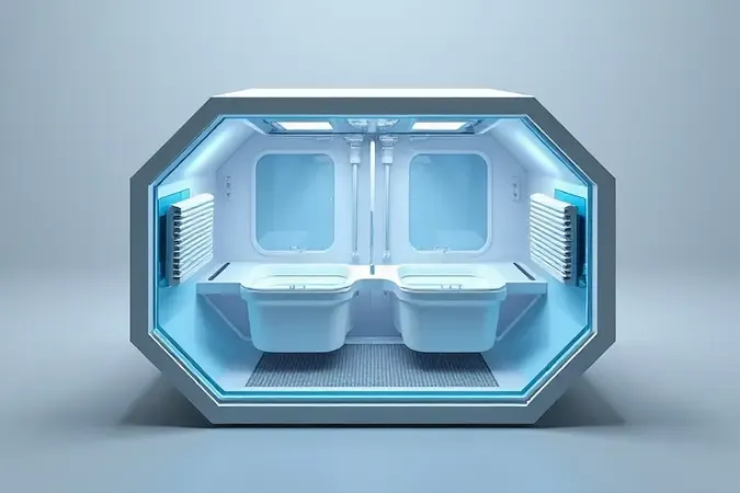 Estrutura conceitual 3D do mecanismo de autolimpeza, filtragem e secagem de pano em base de robô aspirador.