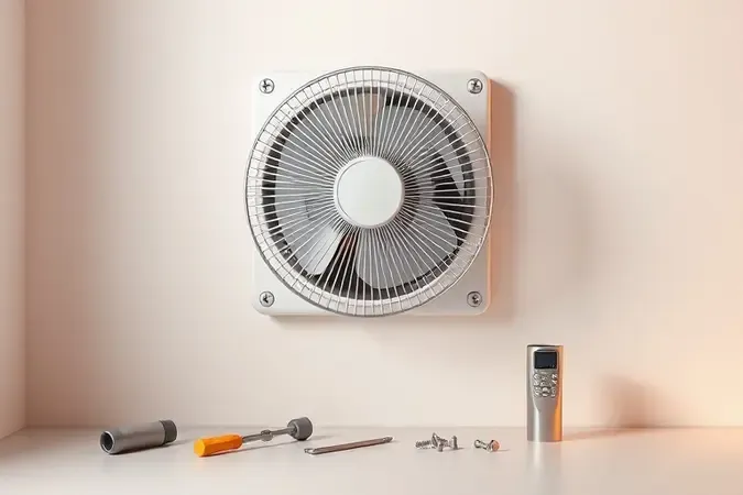 Instalação segura de ventilador de parede com ferramentas modernas render 3D