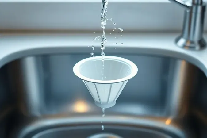 Limpeza de filtro permanente de cafeteira em água corrente em render 3D