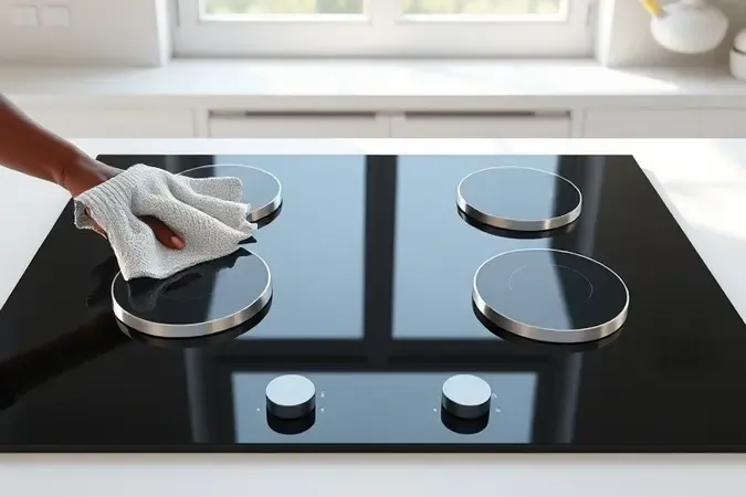 Limpeza suave de mesa de vidro de fogão 4 bocas com pano de microfibra