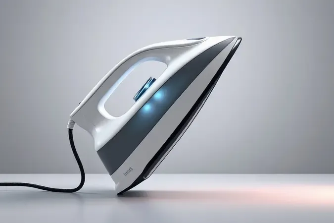 Base de ferro de passar com materiais antiaderente, cerâmica e durilium em render 3D