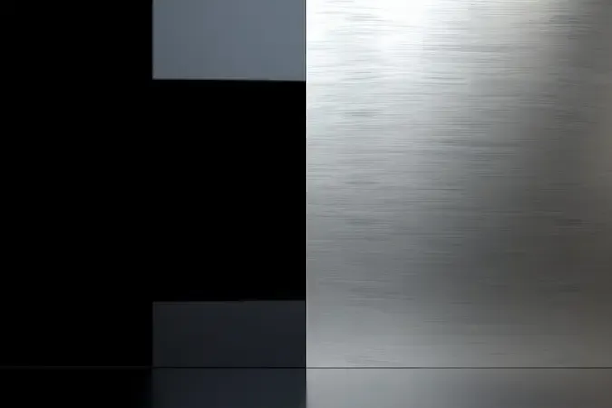 Comparação de acabamento espelhado reflexivo e aço inox escovado para eletrodomésticos de cozinha.