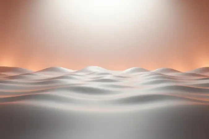 Visualização conceitual de ondas sonoras e nível de ruído em decibéis para ventiladores silenciosos.