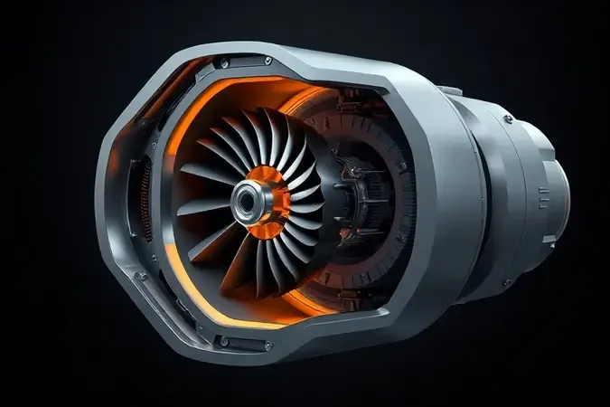Render 3D conceitual de turbina de motor e fluxo de ar ciclônico em aspirador sem fio