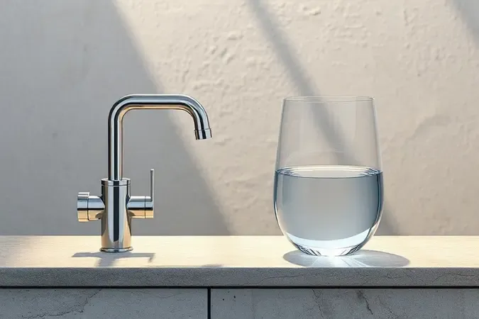 Comparativo visual 3D conceitual entre purificador de bancada e galão de água mineral.