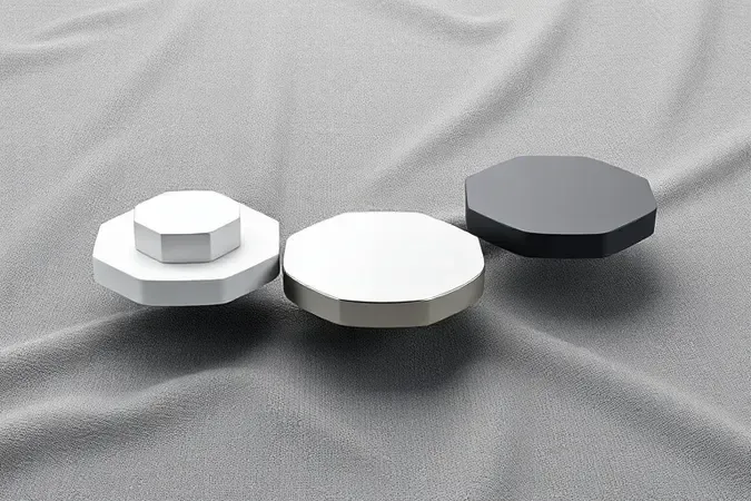 Representação 3D de diferentes materiais de solados para ferro de passar como cerâmica e inox.